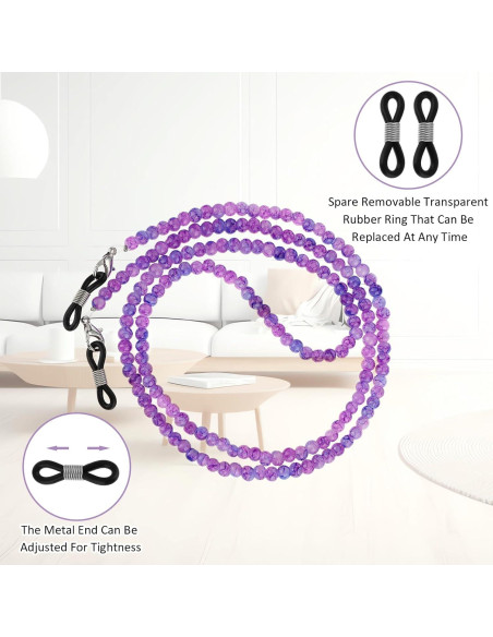 Cadena de Gafas Molain Estilosa 70cm Cristal Púrpura