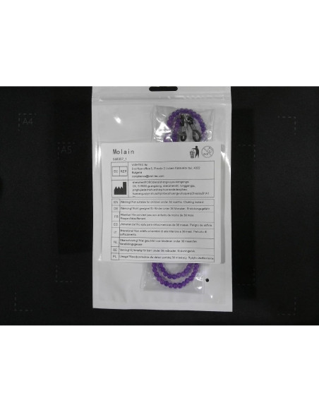 Cadena de Gafas Molain Estilosa 70cm Cristal Púrpura