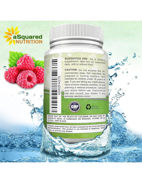 Cetonas de Frambuesa Natural aSquared 1000mg 180 Cápsulas