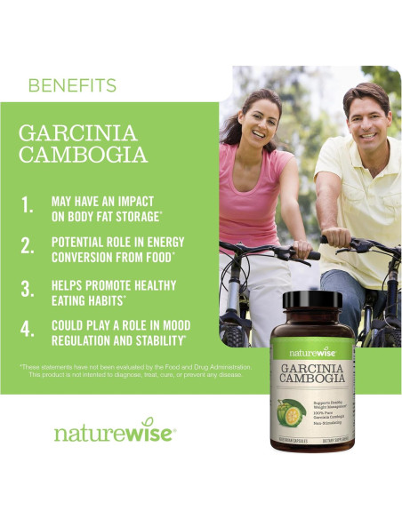 NatureWise Garcinia Cambogia 180 Cápsulas Veganas 60% HCA