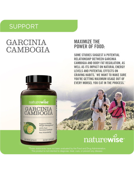 NatureWise Garcinia Cambogia 180 Cápsulas Veganas 60% HCA