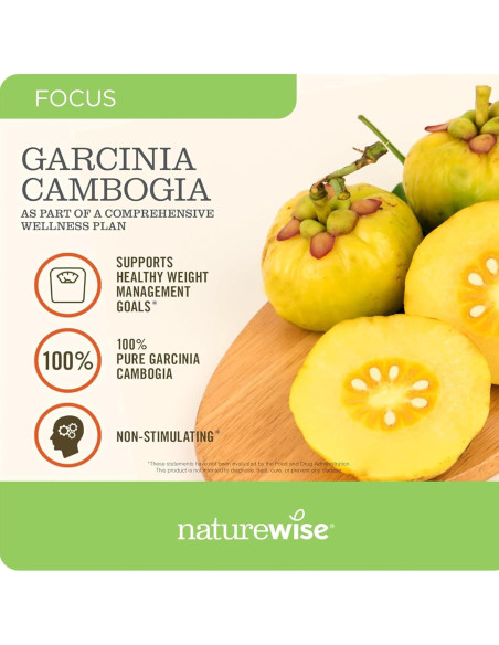 NatureWise Garcinia Cambogia 180 Cápsulas Veganas 60% HCA