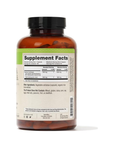 NatureWise Garcinia Cambogia 180 Cápsulas Veganas 60% HCA