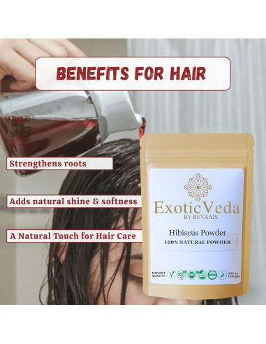 Polvo de Hibisco 100g REVAIS - 100% Puro, Vegano y Sin Gluten