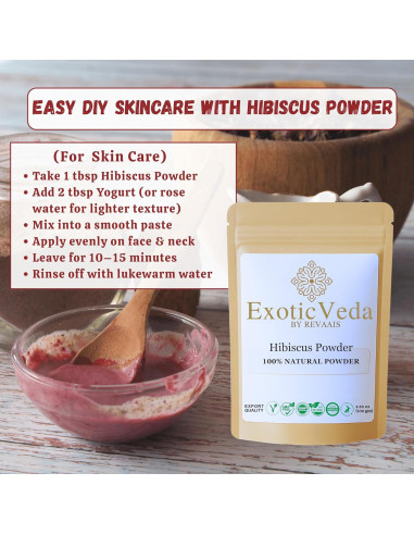 Polvo de Hibisco 100g REVAIS - 100% Puro, Vegano y Sin Gluten