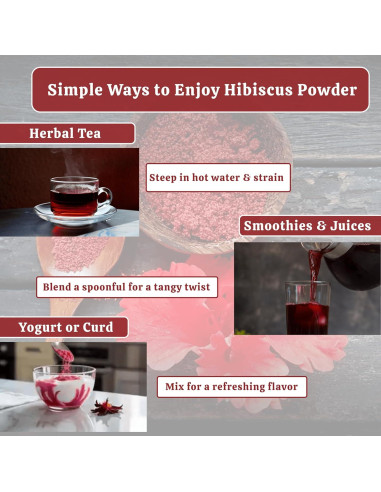 Polvo de Hibisco 100g REVAIS - 100% Puro, Vegano y Sin Gluten