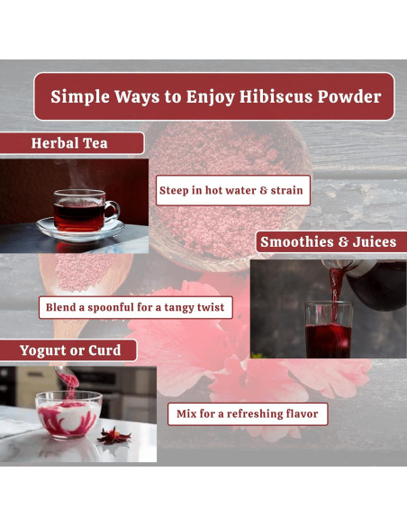 Polvo de Hibisco 100g REVAIS - 100% Puro, Vegano y Sin Gluten