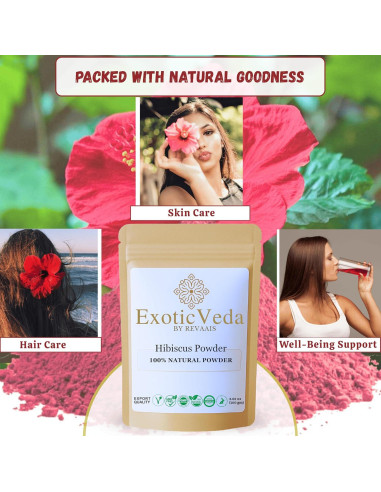 Polvo de Hibisco 100g REVAIS - 100% Puro, Vegano y Sin Gluten
