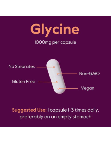 Glicina 1000mg Bestvite - 240 Cápsulas Vegetarianas Veganas