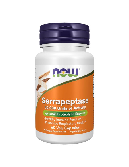 NOW Foods Serrapeptasa 60000 UI 60 Cápsulas Veganas