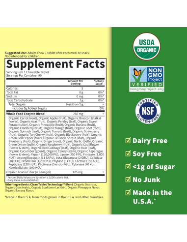 Enzimas Digestivas Orgánicas Dr. Formulado 90 Masticables Tropicales