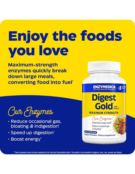 Enzymedica Digest Gold + ATPro 90 Cápsulas Digestivas