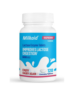 Tabletas Masticables Milkaid 120 Unidades Sabor Frambuesa