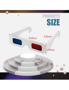 Gafas 3D de Papel QIANCAIWANG - 10 Pcs Anaglifo Rojo Azul 2