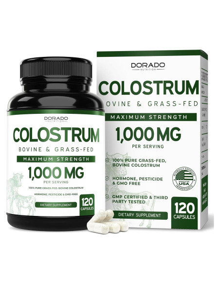 Suplemento de Calostro Bovina Dorado Nutrition 120 Cápsulas 1000mg