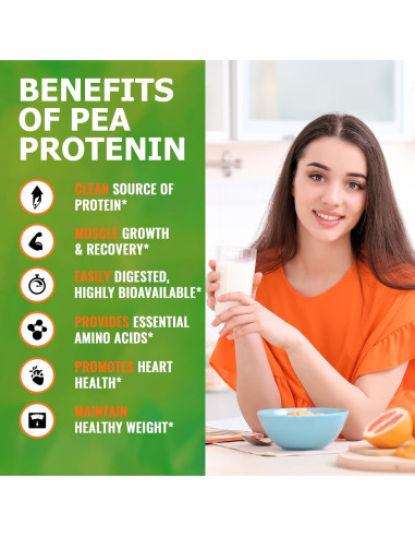 Proteína de Guisante Orgánica Zammex 1.19kg - 26g Proteínas