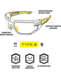 Gafas de Seguridad Mechanix Wear Vision Type-X Antivaho 2