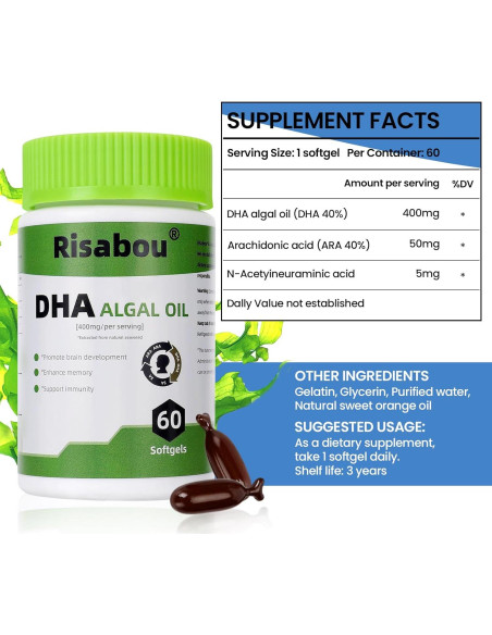 Aceite de Algas DHA 400 mg JulyDeer - 60 Cápsulas Veganas