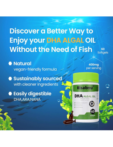 Aceite de Algas DHA 400 mg JulyDeer - 60 Cápsulas Veganas