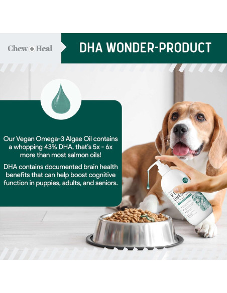 Aceite Omega 3 Vegano Chew + Heal 113.4 g para Perros