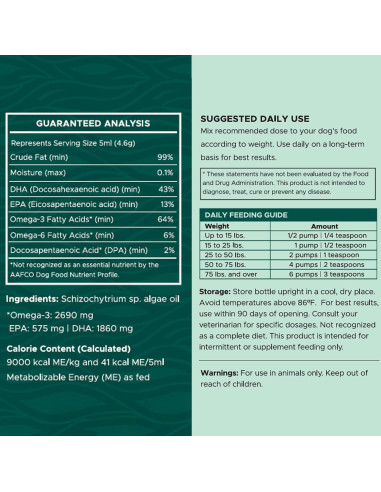 Aceite Omega 3 Vegano Chew + Heal 113.4 g para Perros