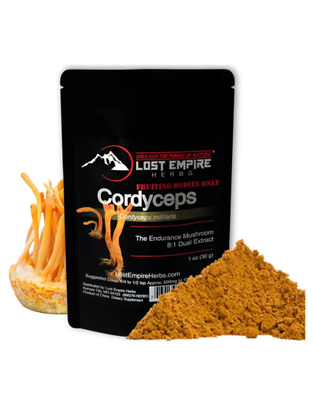 Polvo de Hongo Cordyceps Militaris Lost Empire 30g - Energía y Resistencia