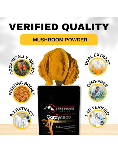 Polvo de Hongo Cordyceps Militaris Lost Empire 30g - Energía y Resistencia