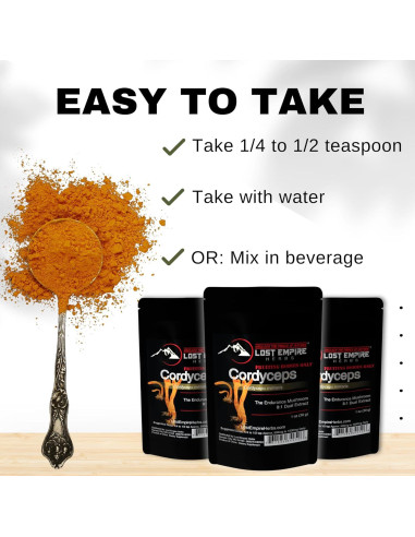 Polvo de Hongo Cordyceps Militaris Lost Empire 30g - Energía y Resistencia