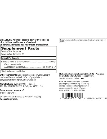 Probiotico Klaire Labs Ther-Biotic Factor 1 60 Cápsulas 20 Mil Millones UFC