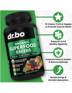 Suplemento Orgánico de Superalimentos Verdes DR. BO - 68g 2