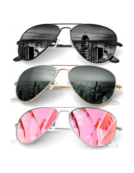 Gafas de Sol KALIYADI Aviador Polarizadas 3 Piezas