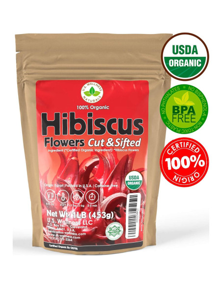 Té de Hibisco Orgánico 1 kg U.S. Wellness - Sin Cafeína
