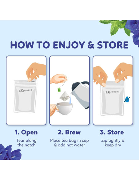 Té Herbal Refrescante Indochine Blends 125g - 50 Bolsitas Pirámide