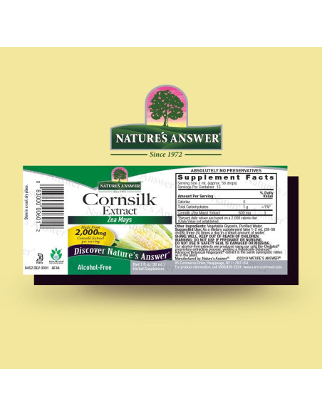 Extracto de Seda de Maíz Nature's Answer 2000mg Sin Alcohol