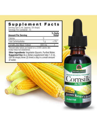 Extracto de Seda de Maíz Nature's Answer 2000mg Sin Alcohol