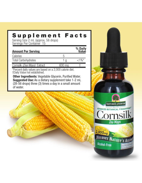 Extracto de Seda de Maíz Nature's Answer 2000mg Sin Alcohol