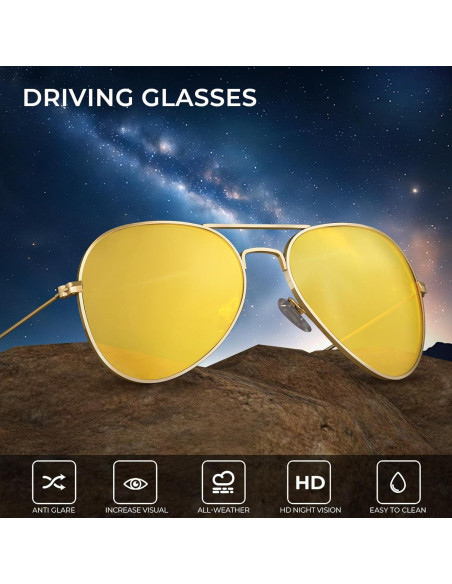 Gafas de sol aviador KALIYADI visión nocturna 58mm