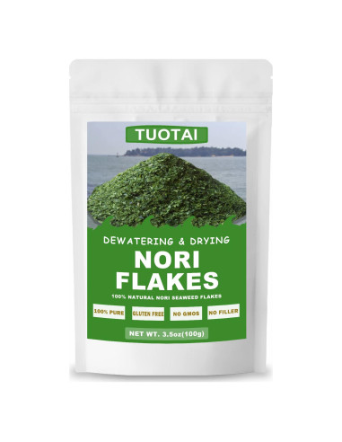 Copos de Alga Nori Crudos TUOTAI 100g Vegano Sin Aditivos