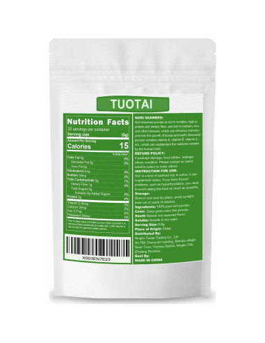 Polvo de Nori Crudo TUOTAI 113g Vegano Sin Aditivos