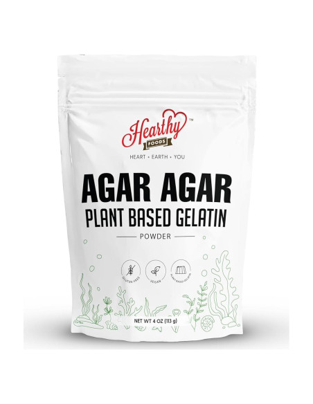 Polvo de Agar Agar Hearthy Foods 113.4g Vegano Sin Gluten