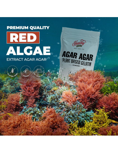 Polvo de Agar Agar Hearthy Foods 113.4g Vegano Sin Gluten