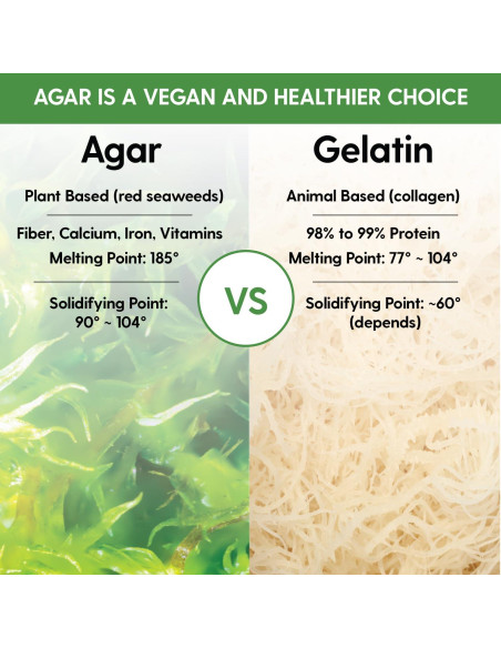 Polvo de Agar Agar Hearthy Foods 113.4g Vegano Sin Gluten