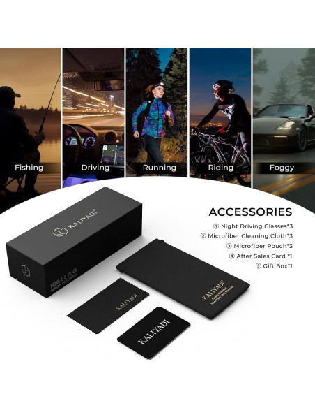 Gafas de sol aviador KALIYADI visión nocturna 58mm