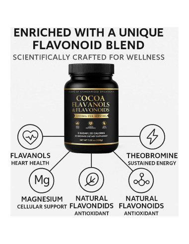 Cacao en polvo 200 g - Genérico, sin azúcar, vegano, alto flavanol