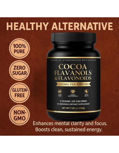 Cacao en polvo 200 g - Genérico, sin azúcar, vegano, alto flavanol