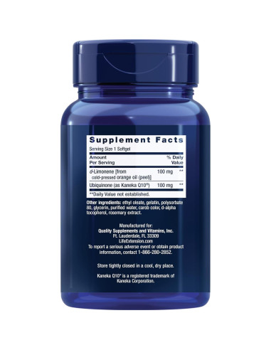 Suplemento CoQ10 Life Extension 60 Gelatinas Blandas - Salud del Corazón