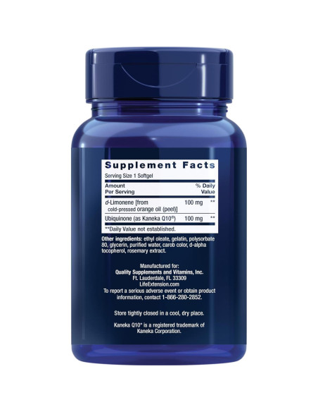 Suplemento CoQ10 Life Extension 60 Gelatinas Blandas - Salud del Corazón