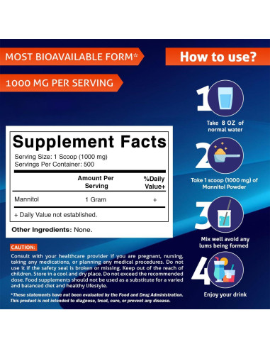 Edulcorante Natural Vitamatic Manitol 500g - 500 Porciones