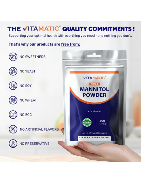 Edulcorante Natural Vitamatic Manitol 500g - 500 Porciones