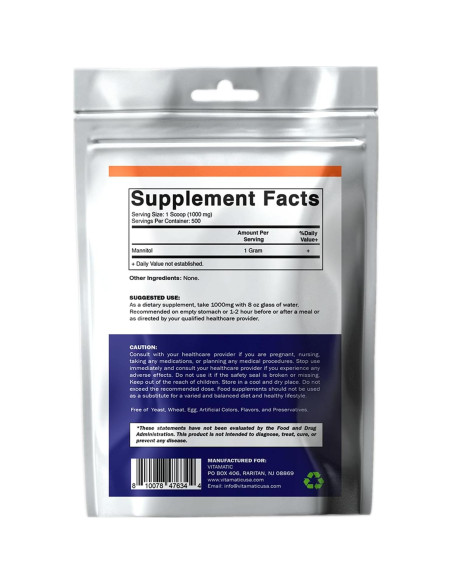 Edulcorante Natural Vitamatic Manitol 500g - 500 Porciones